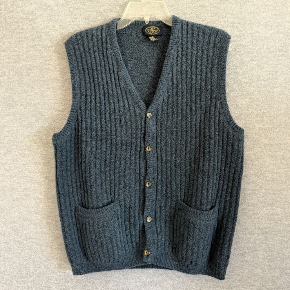 Caseys of Williamsburg Vintage Wool Blend Vest Mens M Grandpa Cottagecore Preppy